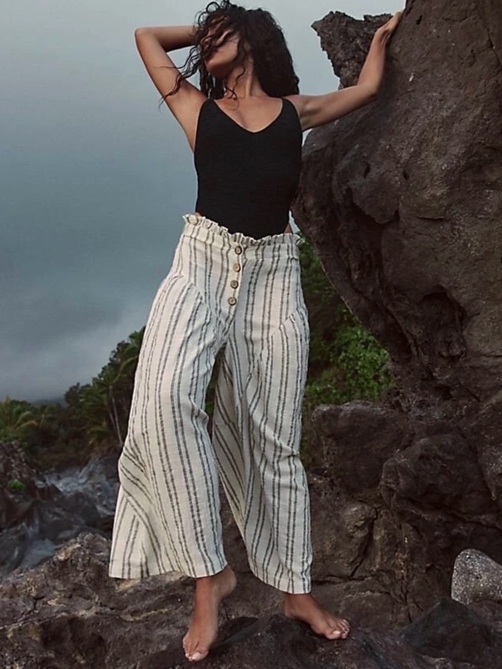 Free People Poppy Stripe Wide Leg Pants – Size Small - Picture 1 of 11